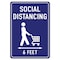 Signmission OSHA Sign, Social Distancing 6 Feet, 14in X 10in Aluminum, 14" W, 10" H, Social Distancing 6 Feet OS-NS-A-1014-25595 - alternate 1